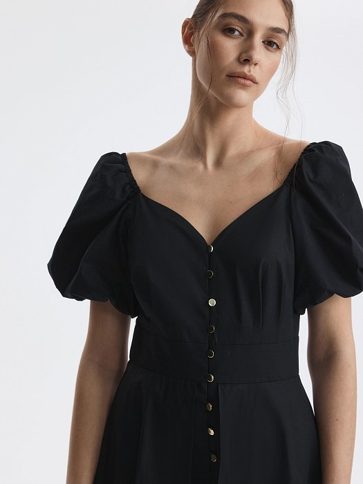 Асимметричное платье из хлопка: фото №5