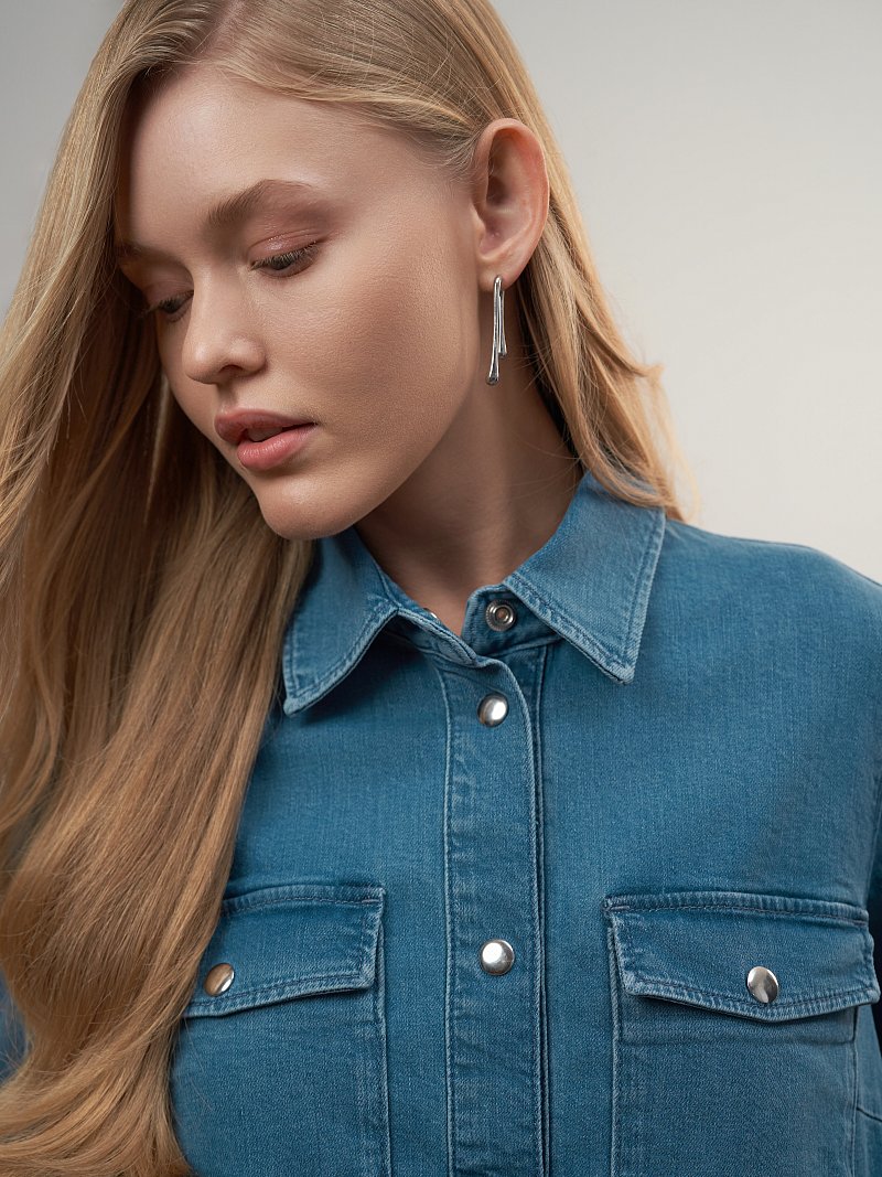 Джинсовое платье-рубашка