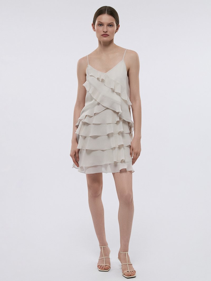 Шифоновый топ с воланами