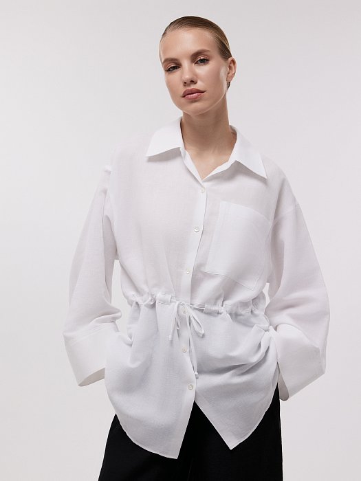 Блуза льняная на кулиске: фото №3