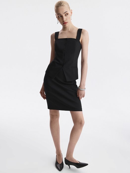 Жилет на бретелях из хлопка: фото №6