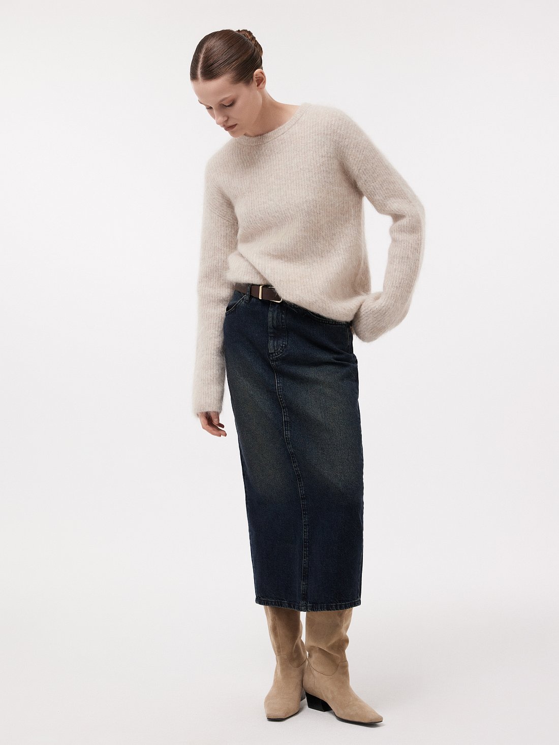 Юбка-миди из денима: фото №1