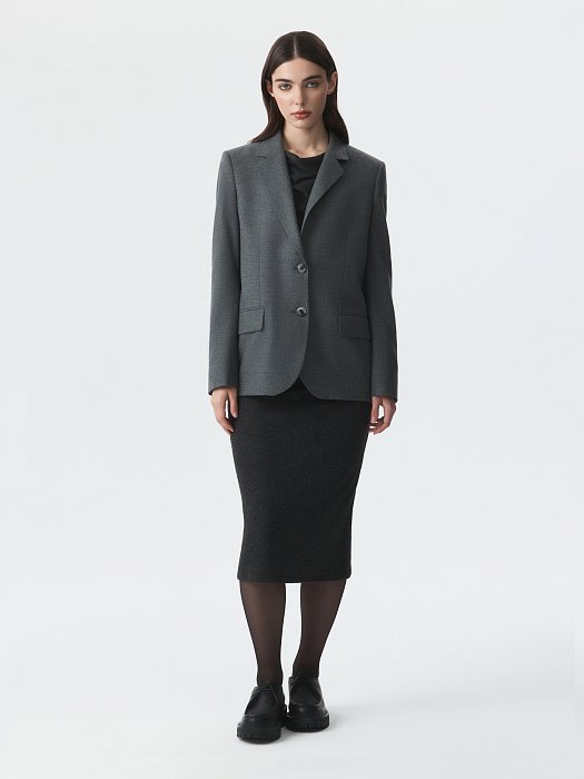 Прямой однобортный жакет: фото №3