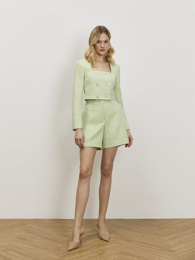 Укороченный жакет из твида