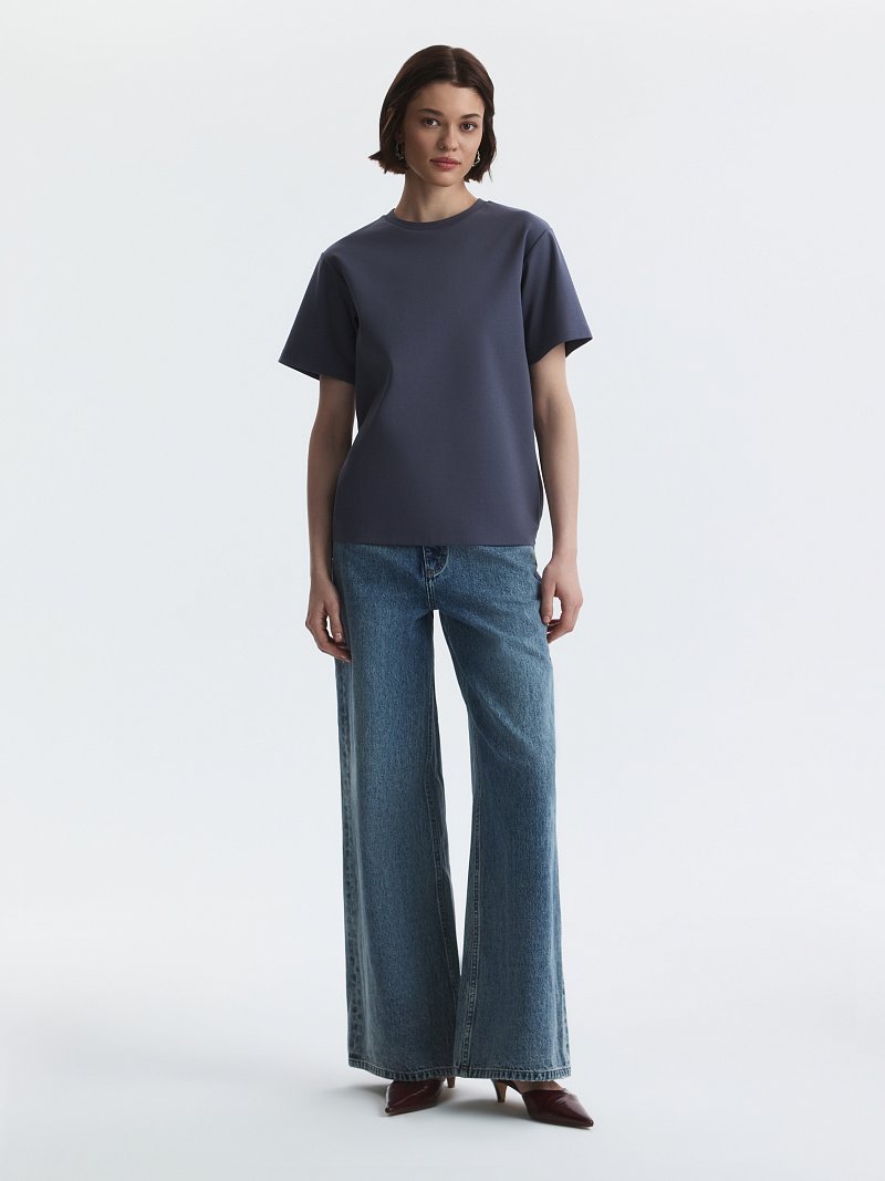 Однотонная футболка из 100% хлопка 