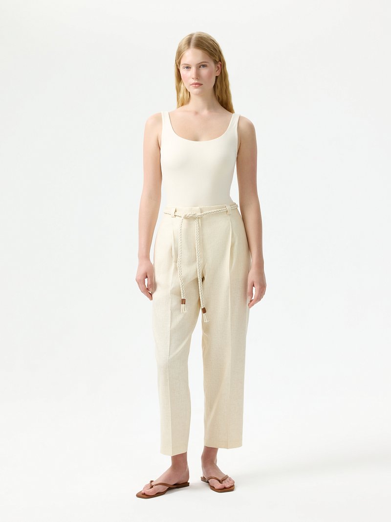 Укороченные брюки изо льна