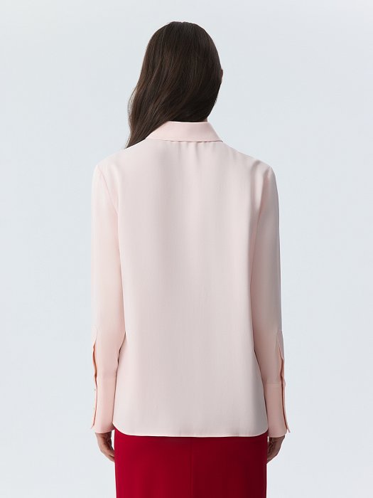 Атласная блуза с широкими манжетами: фото №4