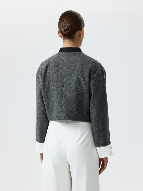 Укороченный жакет из твида