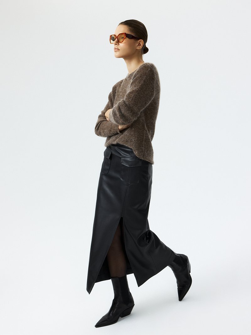 Юбка из экокожи