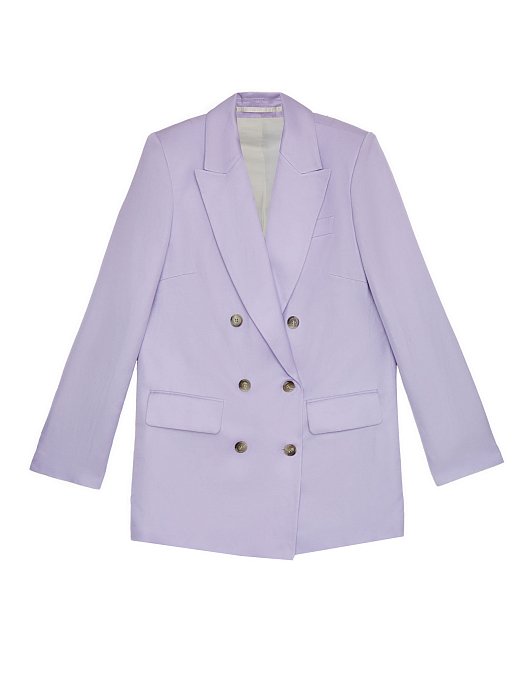 Двубортный жакет из вискозы и льна: фото №7