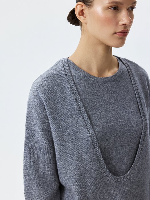 Шерстяной джемпер с вырезом: фото №5