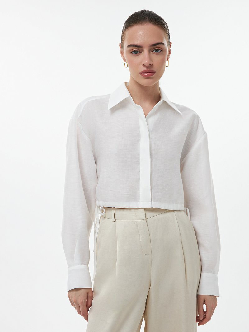 Укороченная рубашка с кулиской