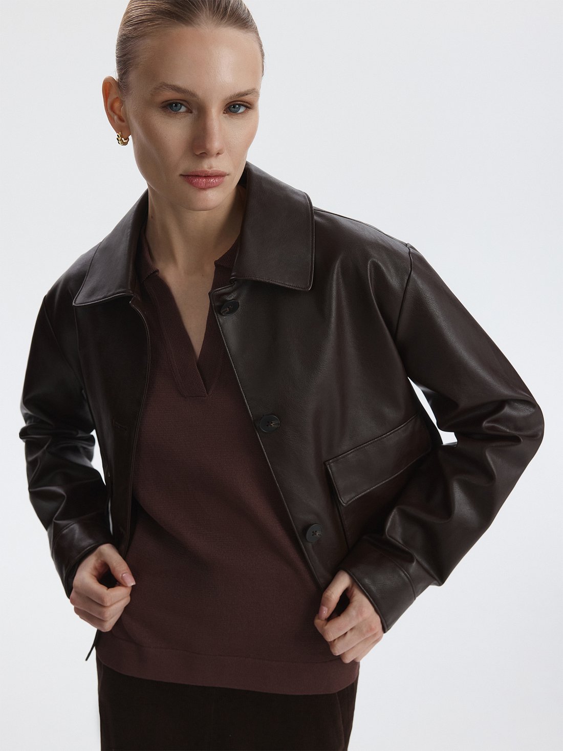 Вязаное поло из вискозы: фото №1