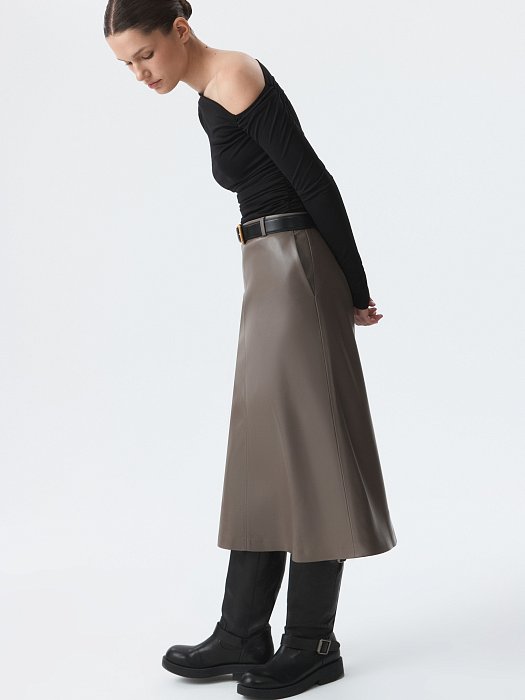 Юбка-миди из экокожи: фото №7