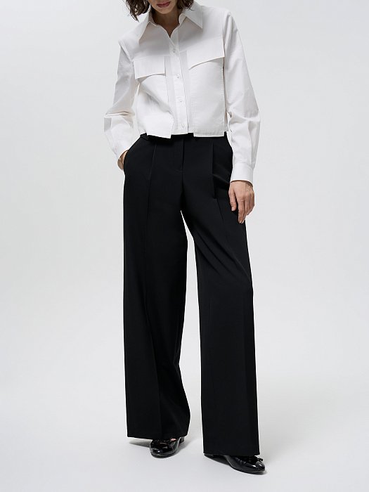 Широкие брюки с защипами: фото №4