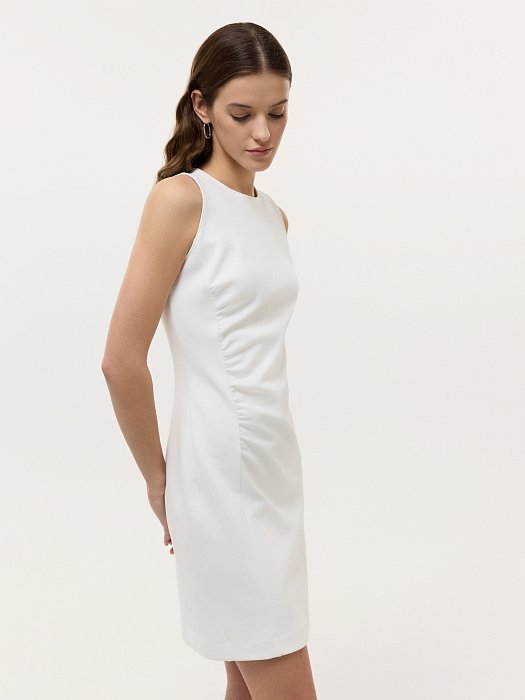 Трикотажное платье из хлопка с драпировками: фото №2