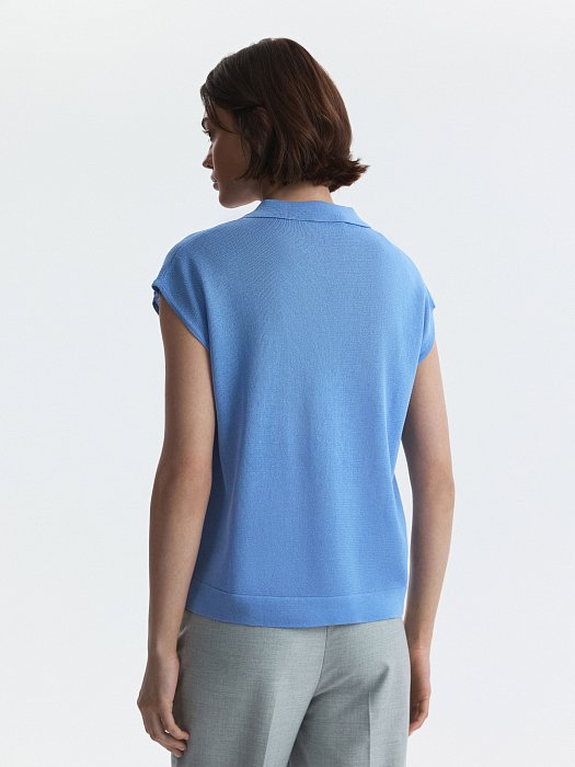 Вязаное поло из вискозы: фото №5