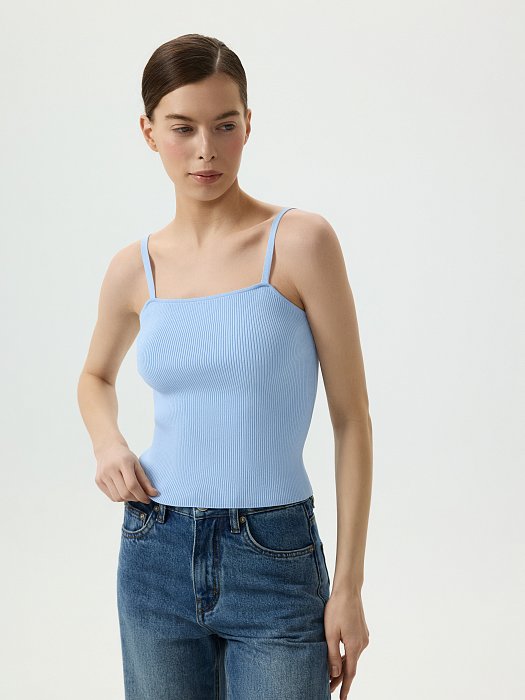 Трикотажный топ на бретелях: фото №2