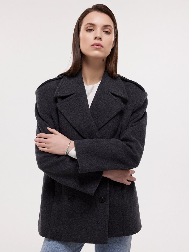 Полупальто из шерсти в стиле жакета (Р158)