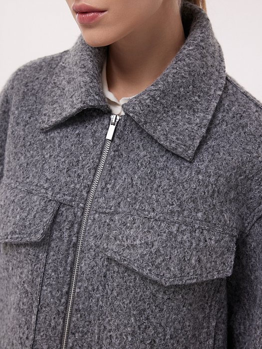 Укороченная куртка из букле : фото №2