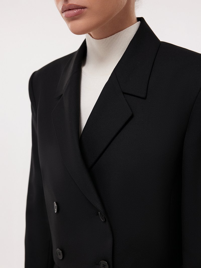 Укороченный двубортный жакет