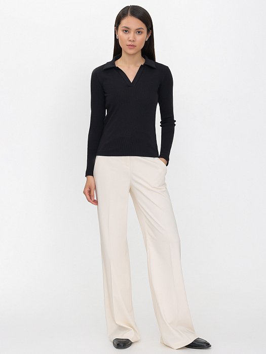 Джемпер-поло в рубчик : фото №2