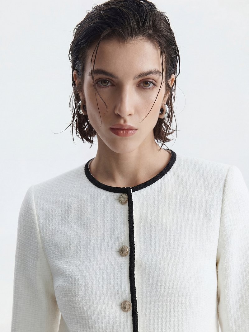 Прямой жакет из твида