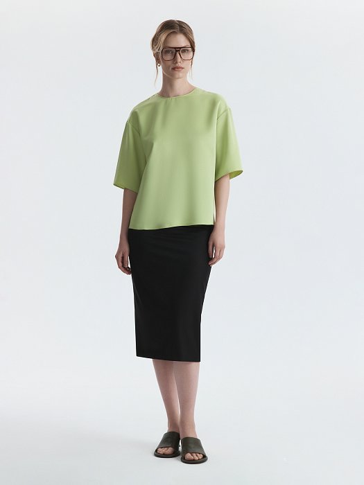 Атласная блуза на молнии: фото №6