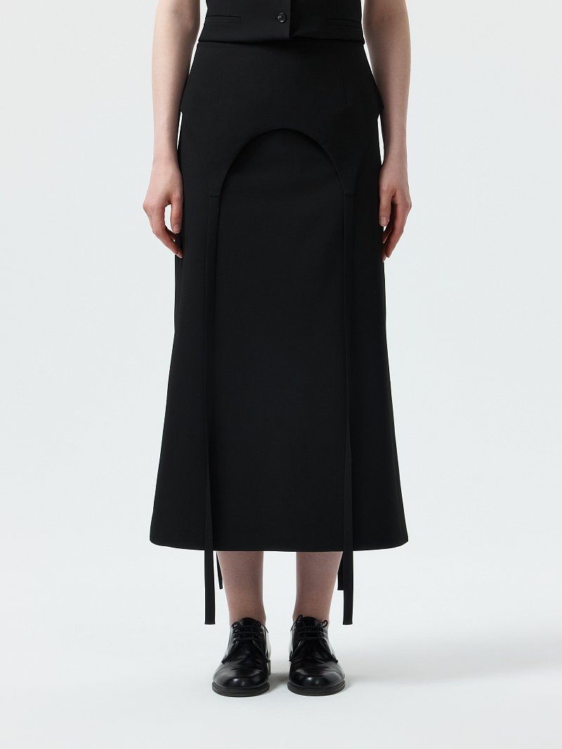 Юбка со съемной баской