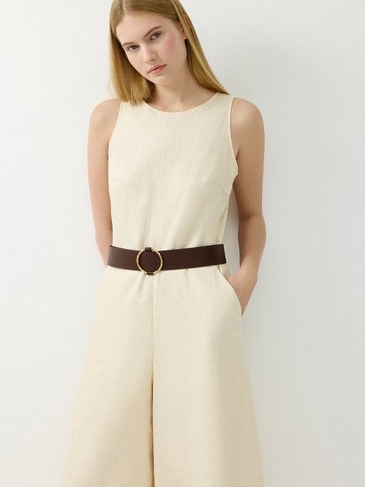 Кожаный ремень с круглой пряжкой: фото №6