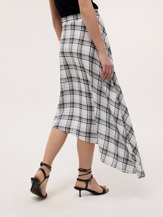 Льняная юбка в клетку: фото №4