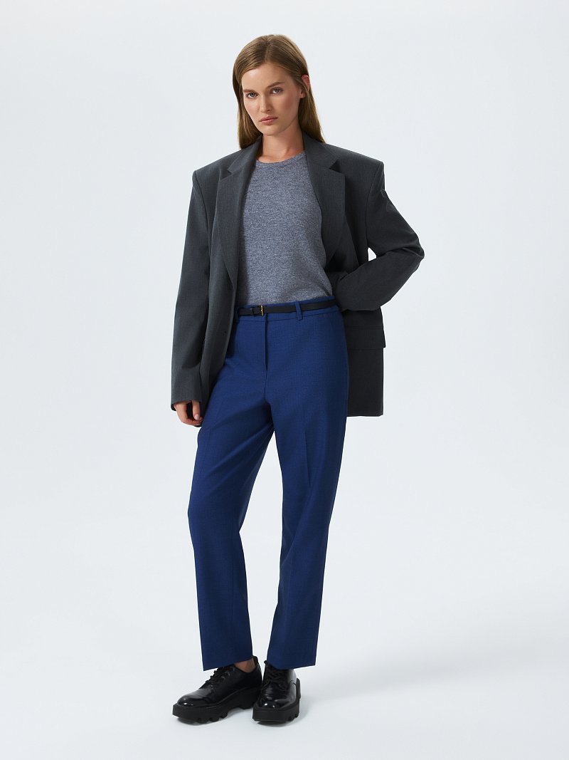 Укороченные брюки с шерстью