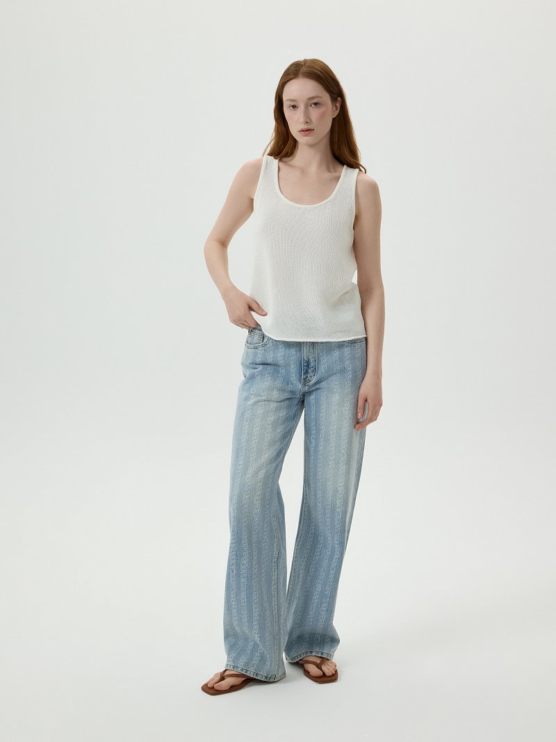 Джинсы с принтом