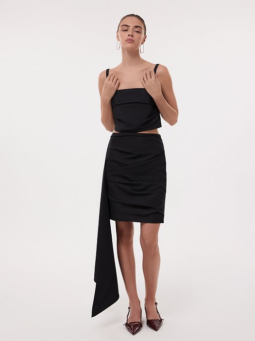 Укороченный топ из тафты: фото №4