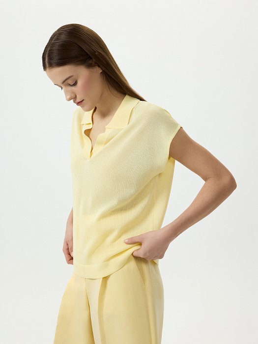 Вязаное поло из вискозы: фото №4