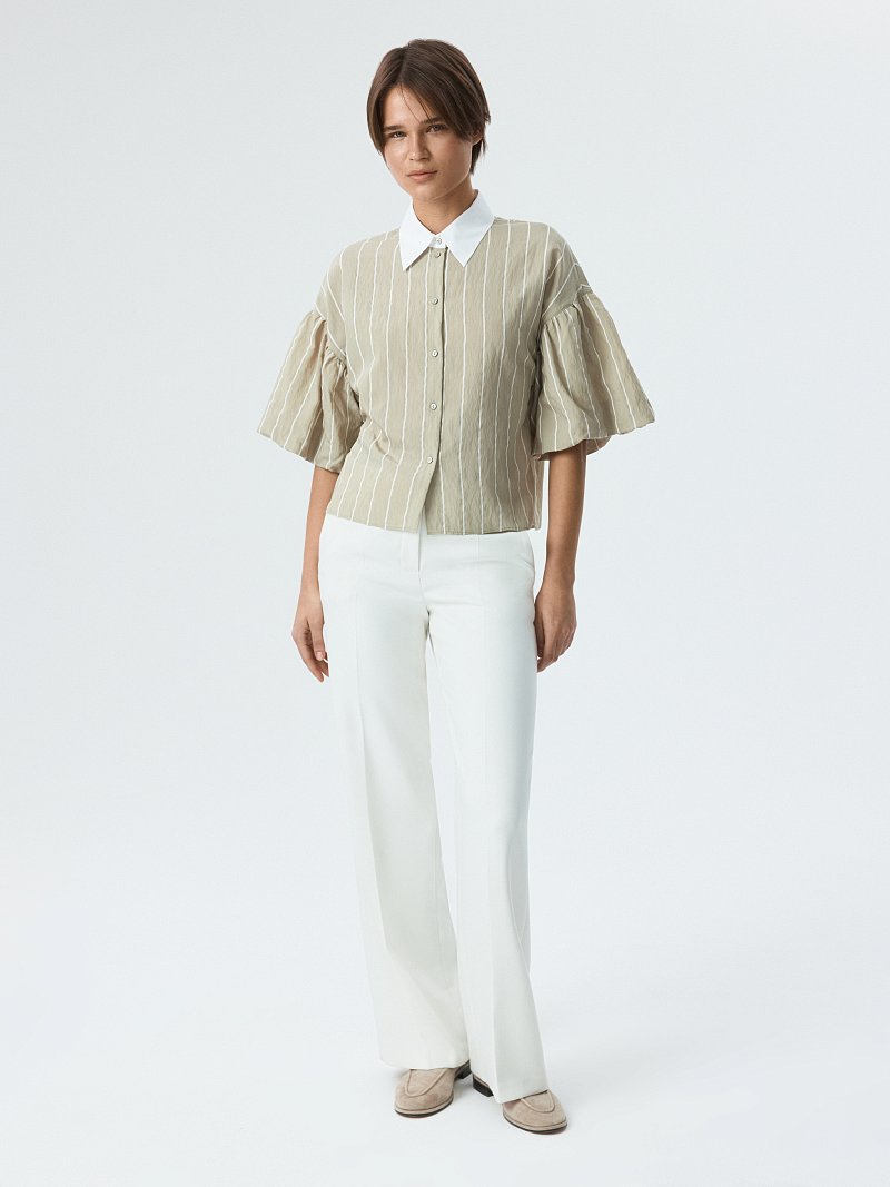 Блуза в полоску с короткими рукавами