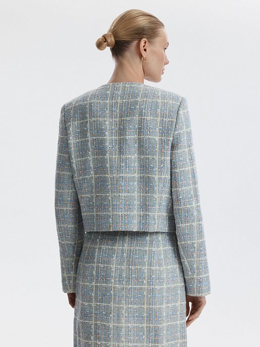 Твидовый жакет укороченного кроя: фото №4