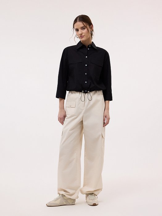 Укороченная рубашка с рукавами 3/4: фото №5