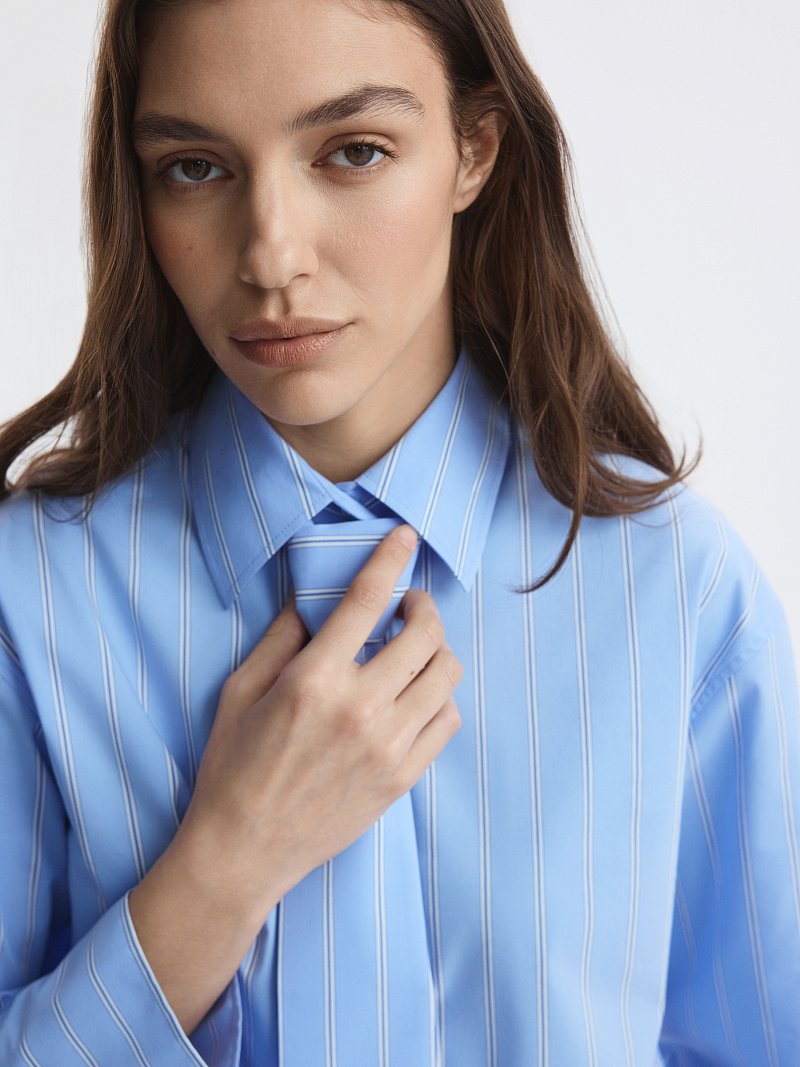 Рубашка из хлопка с галстуком