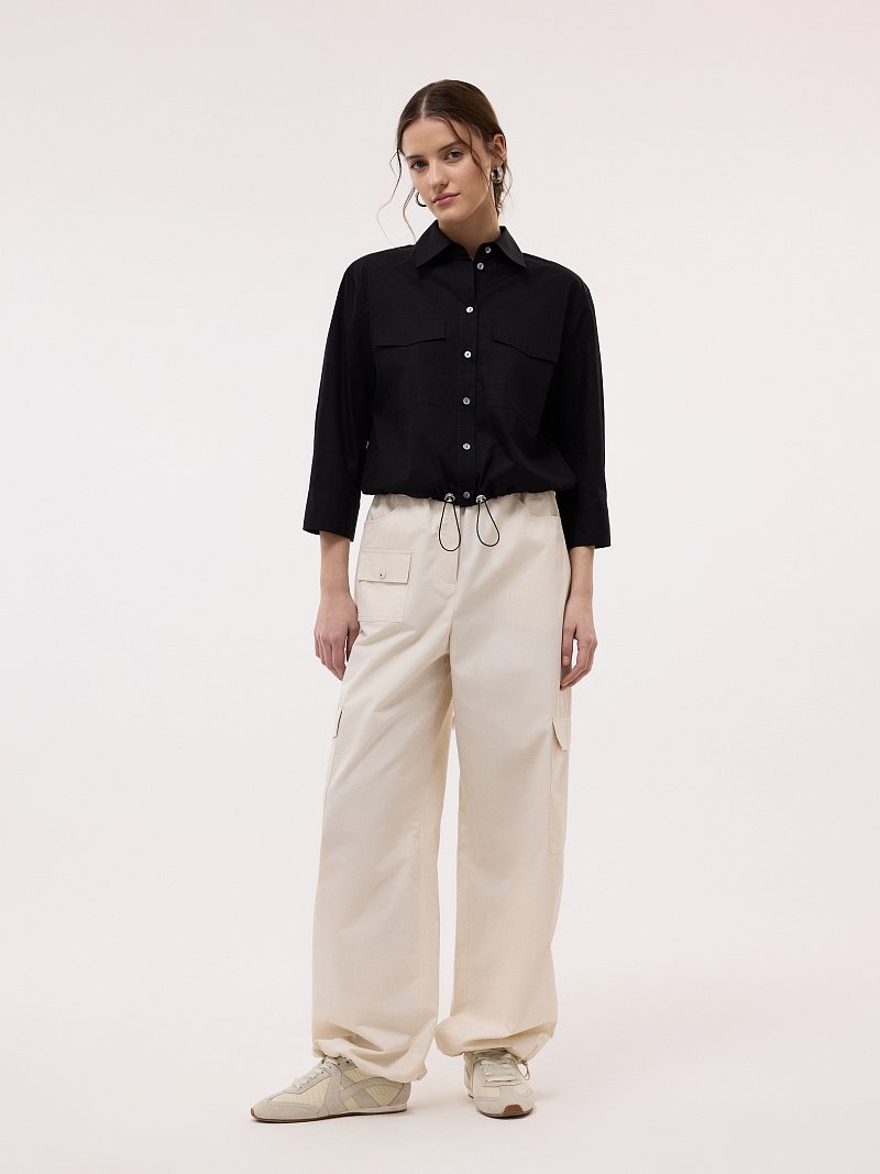 Укороченная рубашка с рукавами 3/4