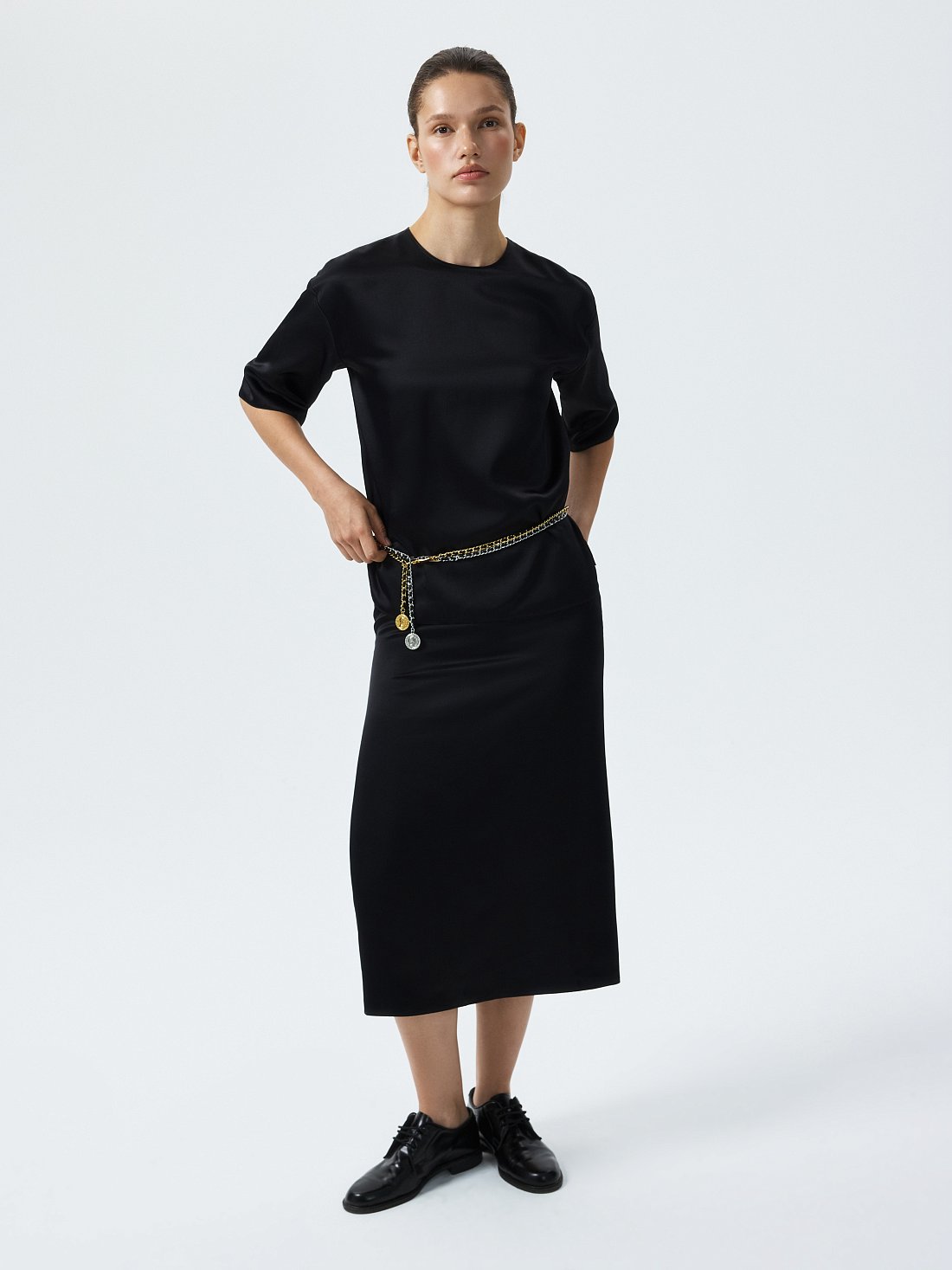 Юбка-миди из сатина: фото №1