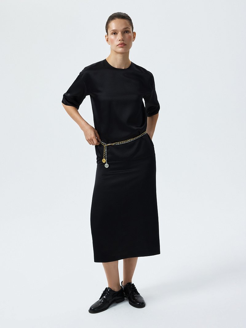 Юбка-миди из сатина