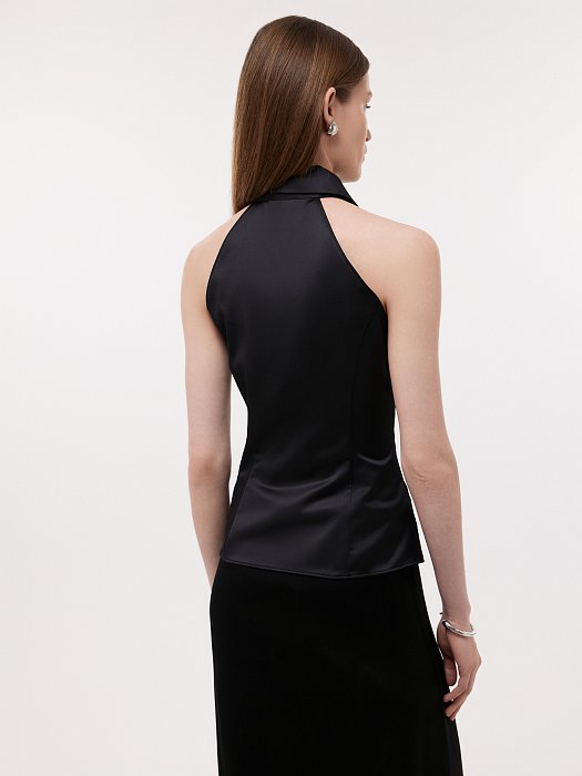 Атласный топ с галстуком: фото №4