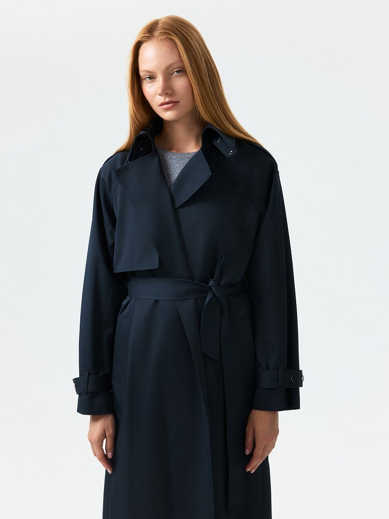 Хлопковый плащ без застежки