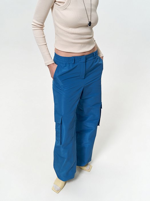 Брюки-карго из плащевой ткани: фото №2
