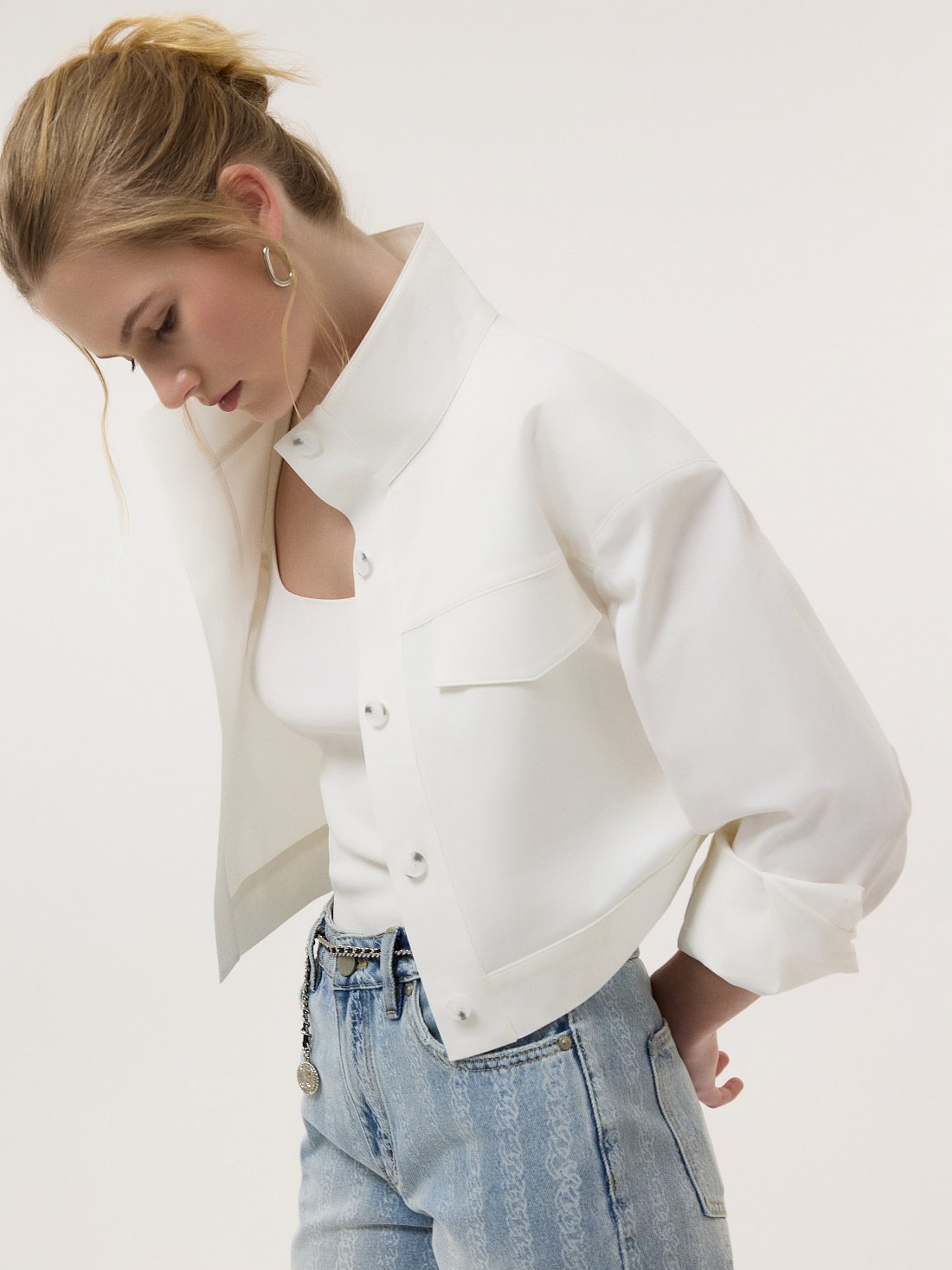 Укороченный жакет из хлопка: фото №1