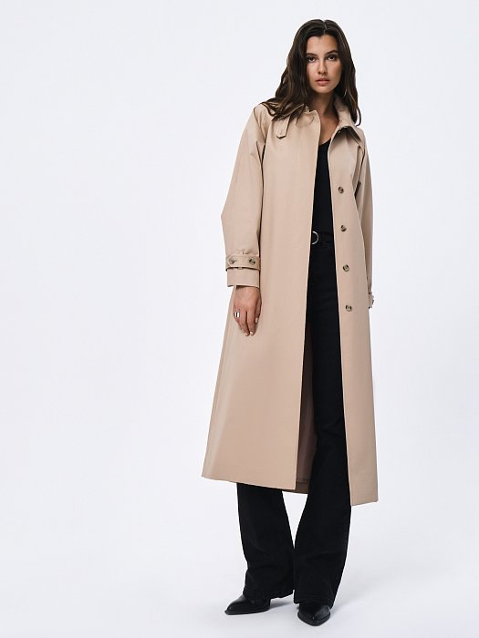 Удлиненный плащ из органического хлопка: фото №2