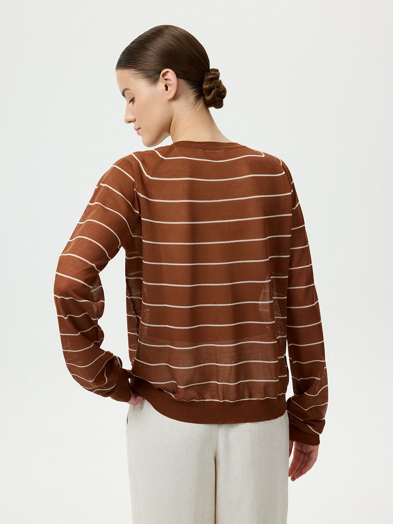 Тонкий джемпер в полоску