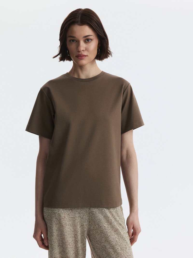 Однотонная футболка из 100% хлопка 