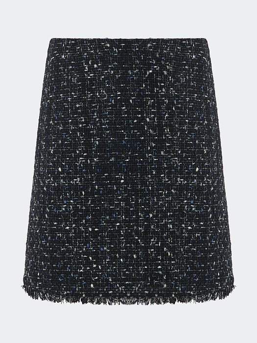 Твидовая мини-юбка с бахромой: фото №7